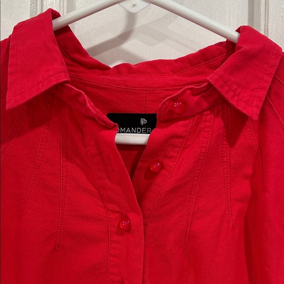 Tuckernuck Pomander Place Cotton Popover Polly Dress in Poppy Red - Medium - Picture 7 of 15